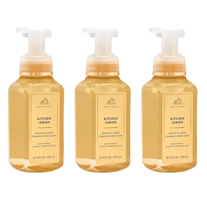 Bath & Body Works Foaming Hand Soap - Gentle Germ-Cleansing Formula - 3-Pack Lemon Scent