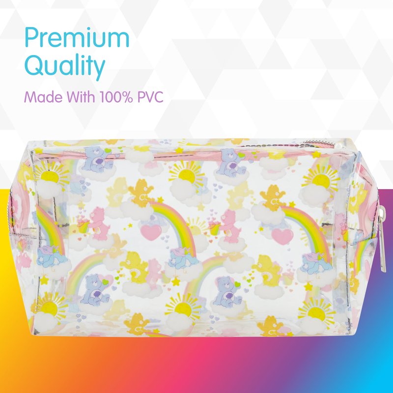 Concept One Care Bears Women's Makeup Bag, Small Travel Cosmetic Zipper Pouch Organizer, Clear
