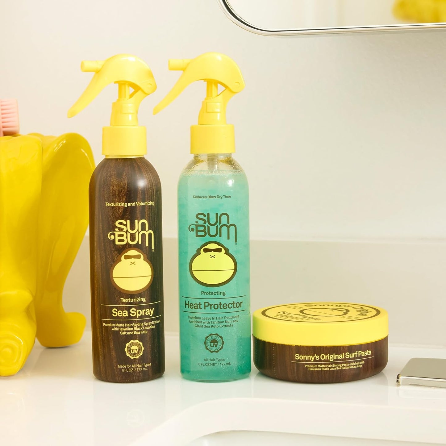 Sun Bum Heat Protector Spray - Leave-In Treatment for Frizz Control | UV Protection, Vegan - 6 oz