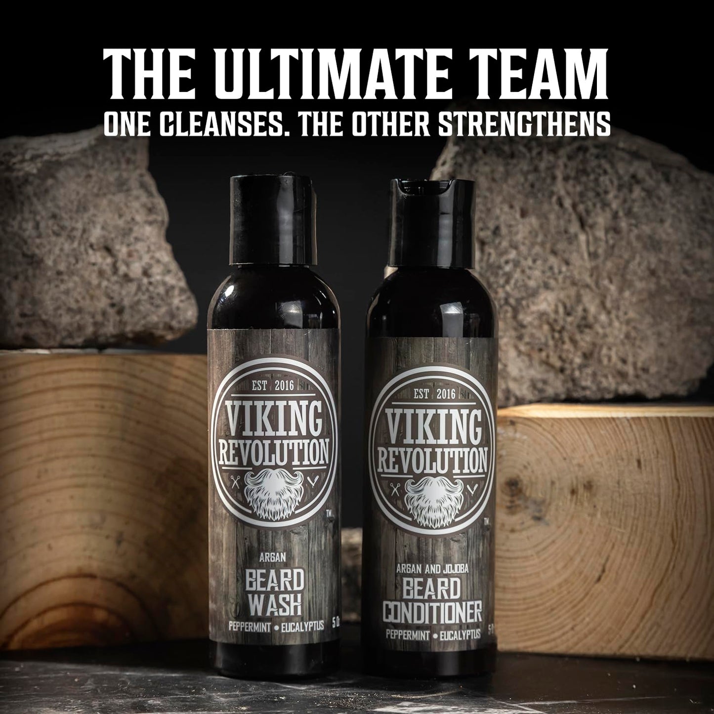 Viking Revolution Beard Conditioner Set | Ultimate Grooming Kit for Men - Softens, Smoothes & Soothes Itch