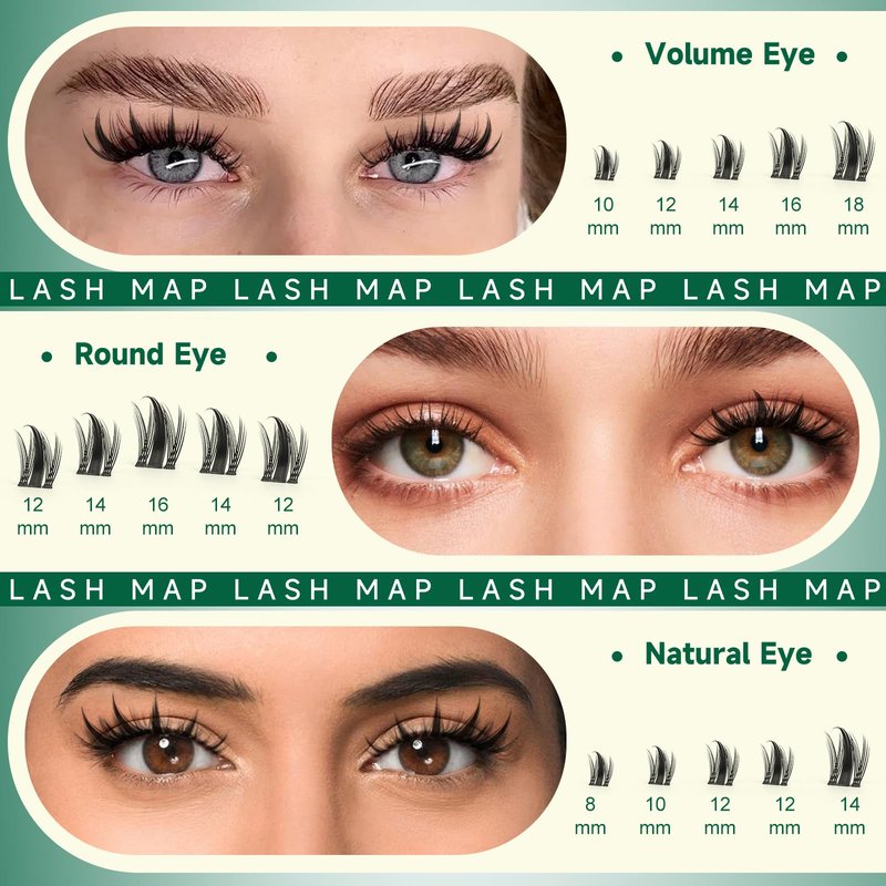 KEYYOU Manga Lash Clusters Fairy Cluster Eyelash Extensions Cosplay at home Wispy False Eyelashes 10-18mm Lashes C Curl Individual Fake Eyelashes Extension with Spikes Easy to Apply for Beginner