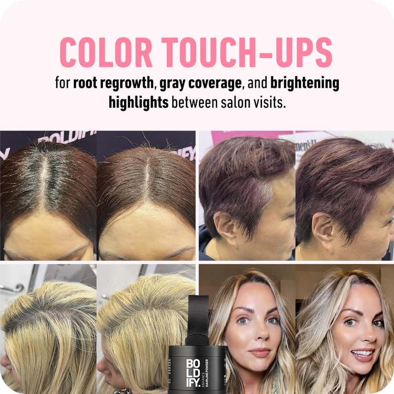 Boldify Hairline Powder & Fiber | Dark Brown Hair Loss Concealer for Thinning Hair