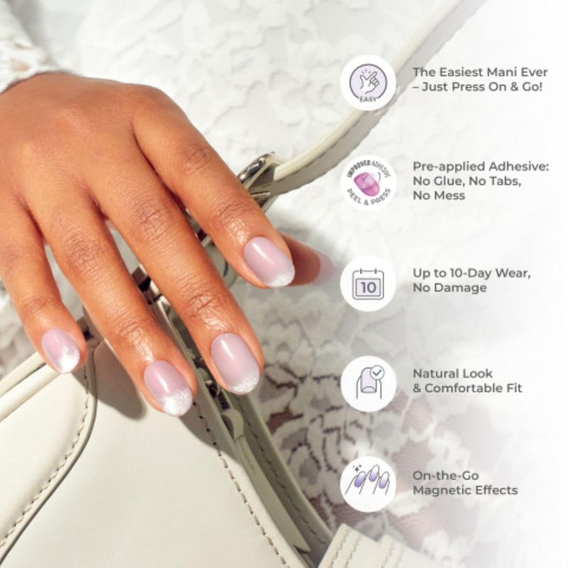 Kiss ColorFX Valentine’s Day Press-On Nails - Adorable Pink Short Oval | 30 Nails, Prep Pad & More