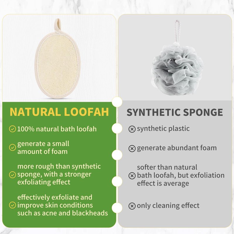 ÖkoStamm 6 Pack Natural Loofah Body Scrubber (6 Pack) - 6.2 * 4.3 Inch Exfoliating Loofah for Removing Dead Skin and Dry Skin, Large Size Loofah Body Sponge for Women and Men to Clean Pores