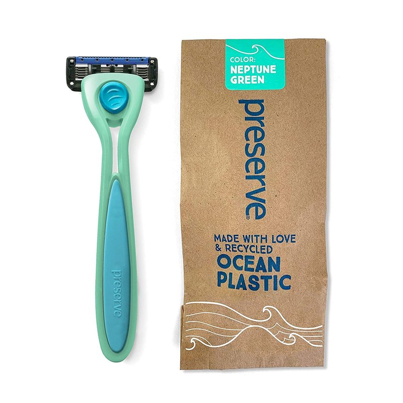POPi Shave 5 Razor System - Eco-Friendly 5-Blade Cartridge Made from Recycled Ocean Plastic | Neptune Green