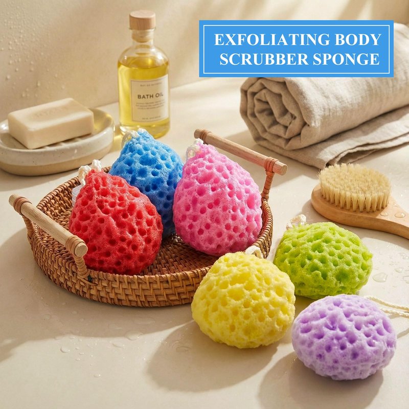 FoldTier 36 Pcs Bath Sponge Deep Cleansing Body Loofah Gentle and Deep Exfoliating Body Scrubber Bath Accessories Men Women Baby Sponge for Bathing Shower (Stylish Color)