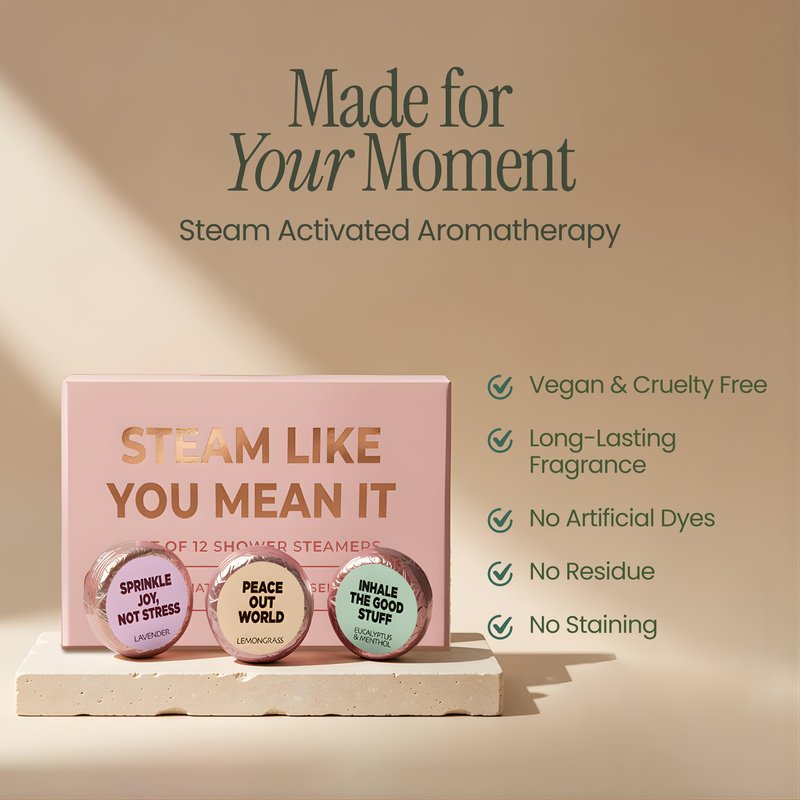MESMOS Shower Steamers Aromatherapy 6 Pack Gift Set, Self Care Gifts for Women, Essential Oil Shower Bombs, Spa Stress Relief Birthday Kit. Lavender Eucalyptus Methol Rose Citrus Grapefruit Lemongrass