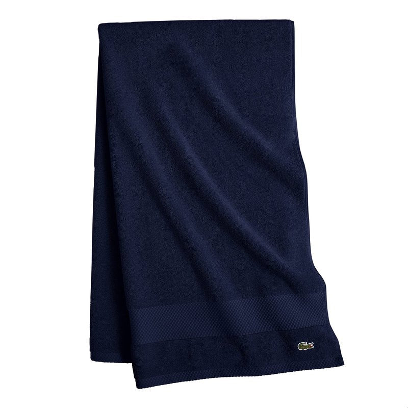 Lacoste Heritage 100% Supima Cotton Bath Sheet, Navy, 35" x 70" – Highly Absorbent & Quick Drying, Premium Super Soft Bath Towel, Bathroom Essential, Gift for All Occasions, Machine Washable