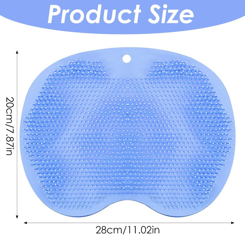 Guduling Foot Scrubber Shower,Silicone Shower Feet Scrubber Mat with Non-Slip Suction Cups,Exfoliating Bath Wash Pad,Foot and Back Scrubbers for Showers Floor,Blue