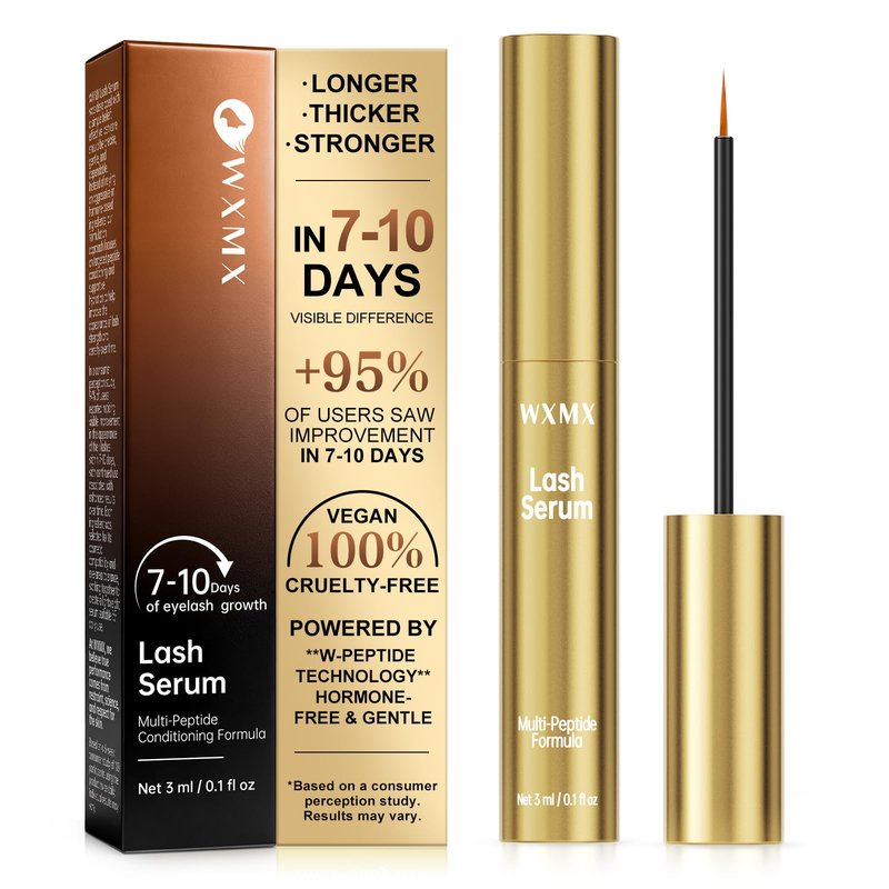 Lash Serum for Eyelash Growth – Visible Results in 7 Days, Powered by W-Peptide Technology, Fuller-Looking Lashes, Hormone-Free & Gentle (0.1 fl oz)