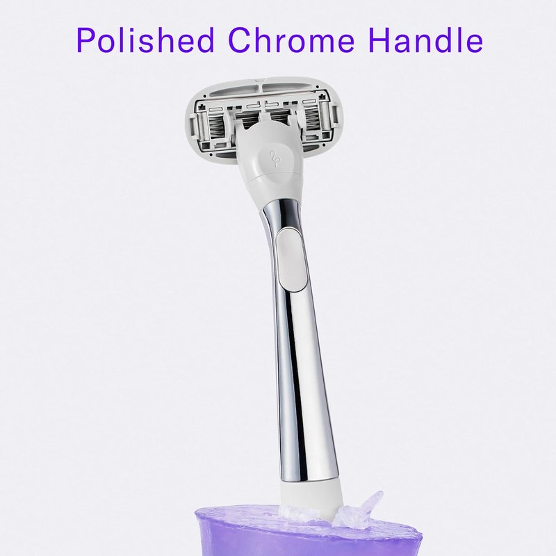 Flamingo Women's Razor - Polished Chrome Handle with Blade Refill | Smooth Shaving Experience