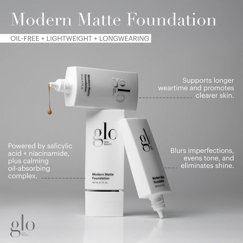 Glo Skin Beauty Modern Matte Foundation - Oil-Free, Buildable Medium-to-Full Coverage | 6W (30 mL) with Salicylic Acid & Niacinamide