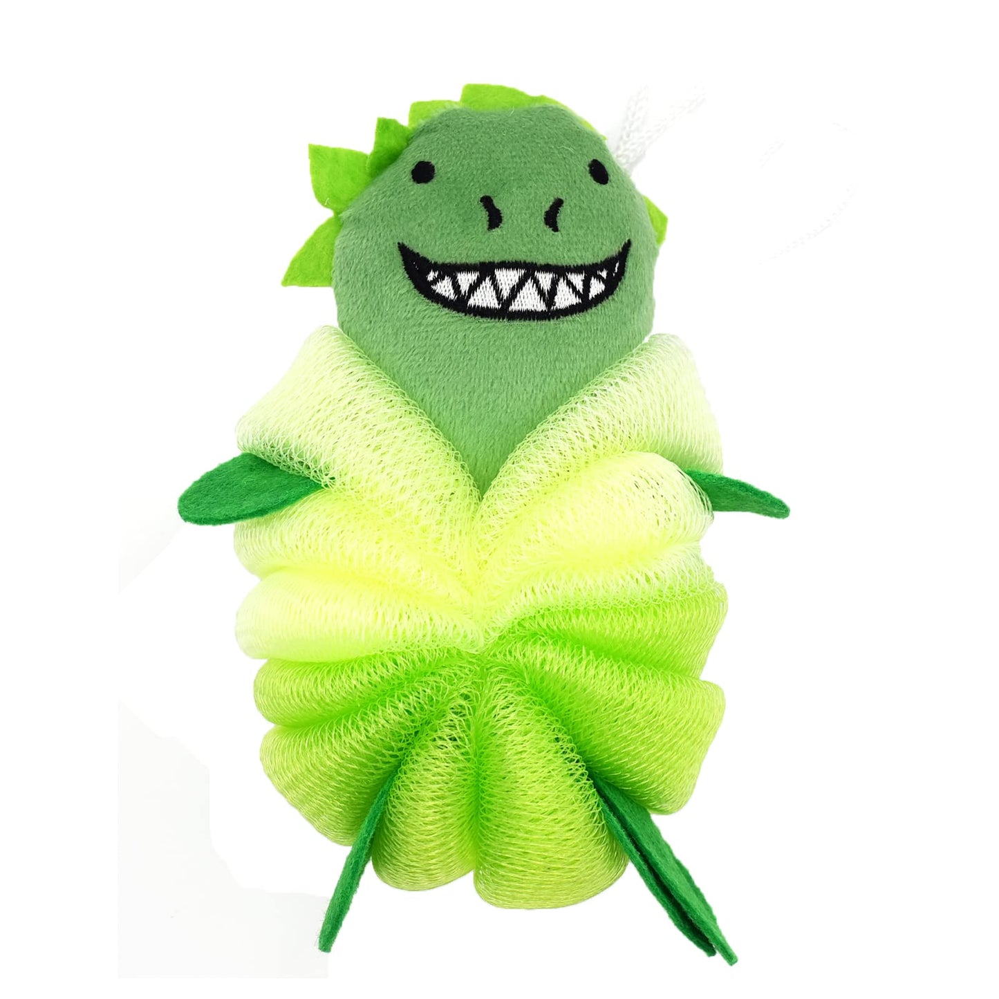 Cute Unicorn Kids Bath Loofahs Balls for Baby Girls Boys Mesh Shower Ball Pouf Exfoliating Bath Sponge Body Cleaner Bath Accessories (Green Shark)