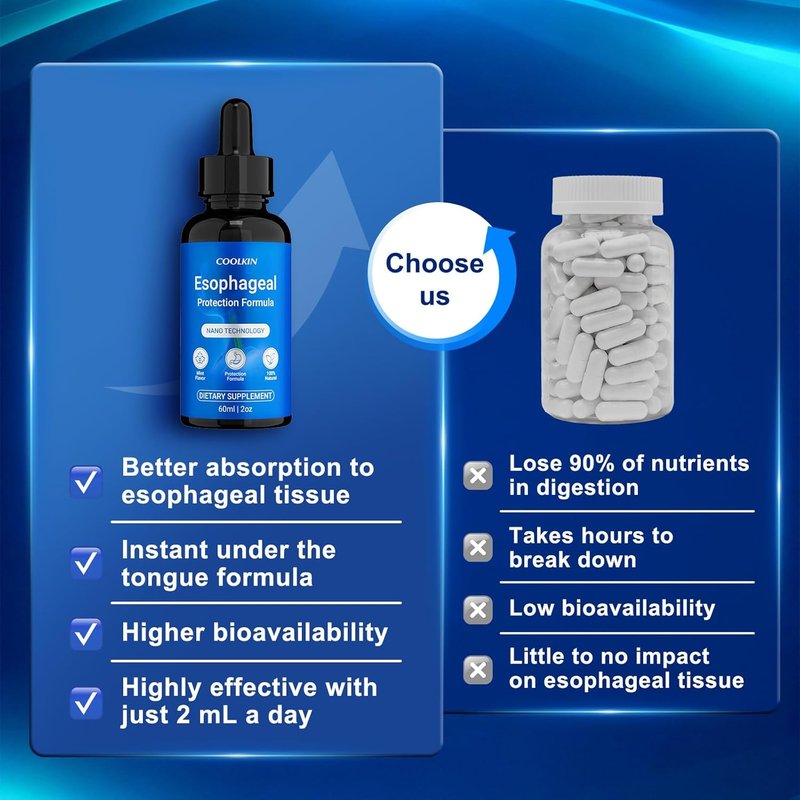 Nano Esophageal Relief Drops - Soothes Digestive Discomfort with Slippery Elm Bark & Zinc - Non-GMO, Dairy-Free