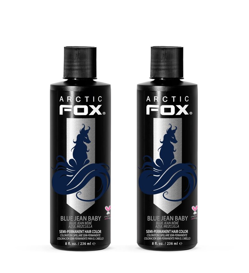 Arctic Fox Blue Jean Baby Semi-Permanent Hair Dye - Vegan, Cruelty-Free, Ammonia-Free - 8 Fl Oz (Pack of 2)