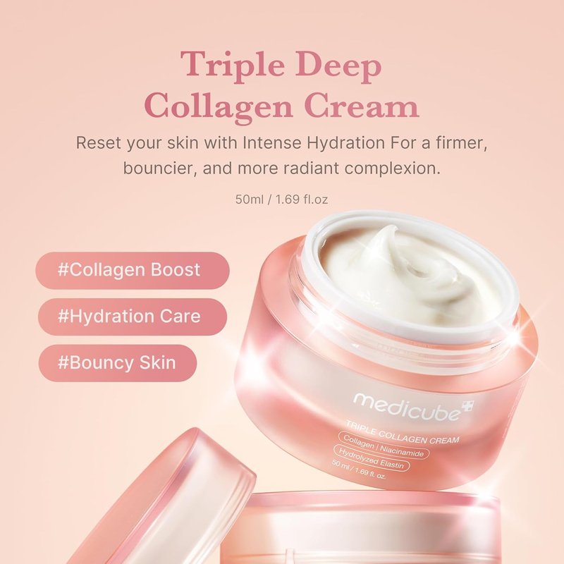 Medicube Collagen Swirl Duo - Glowing, Firmer Skin with Collagen Jelly Cream & Triple Collagen Cream | 50ml | Korean Skincare