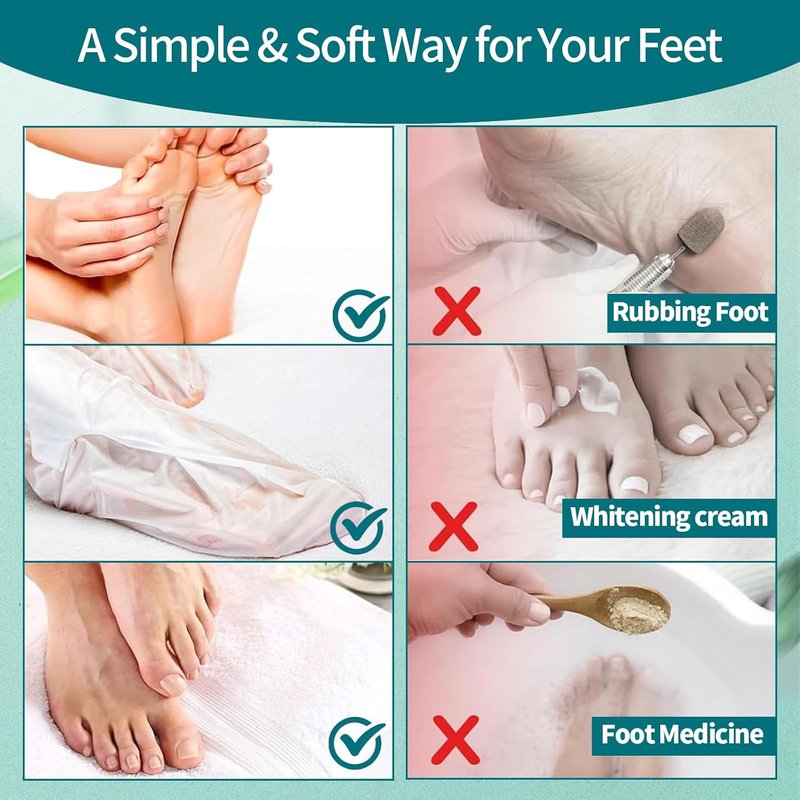 Moisturizing Foot Mask - 5 Pack Hydrating Socks for Dry, Cracked Feet | Soft & Smooth Touch