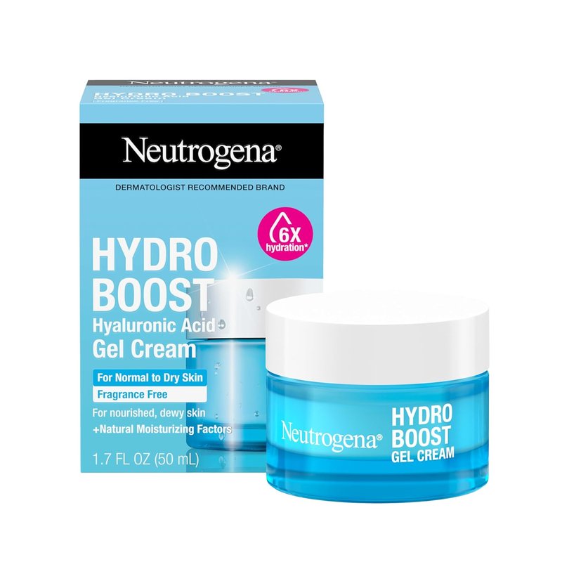Neutrogena Hydro Boost Gel Cream - 48 Hr Hydration for Normal/Dry Skin | Fragrance-Free Moisturizer, 1.7 oz & Trial Size Cleanser, 0.5 fl oz