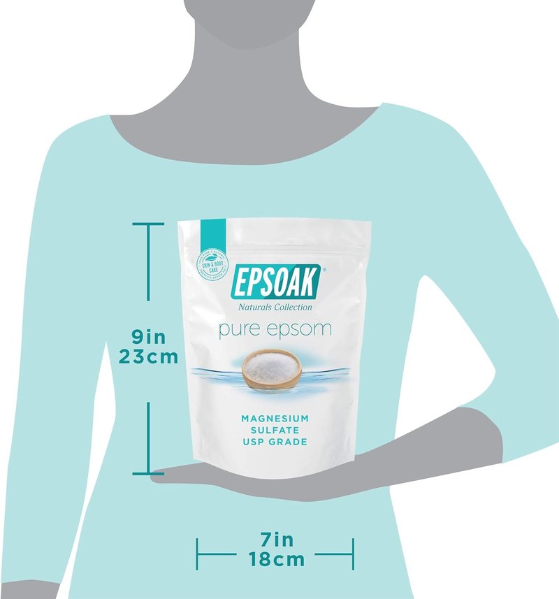 Epsoak Epsom Salt - 2 lb Unscented Magnesium Sulfate USP | Resealable Bag, Made in The USA