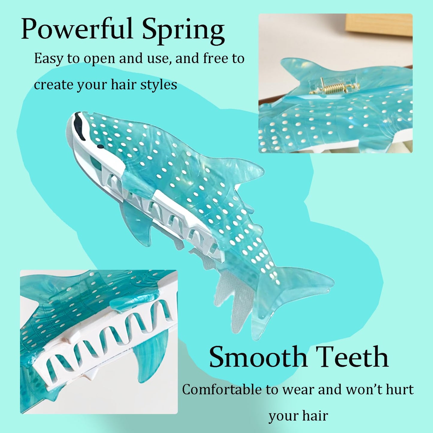 Whale Shark Hair Clip Fun Animal Claw Clips Cute Ocean Hair Clips Shark Gifts for Women Acetate Claw Clips Hair Accessories for Women Girls