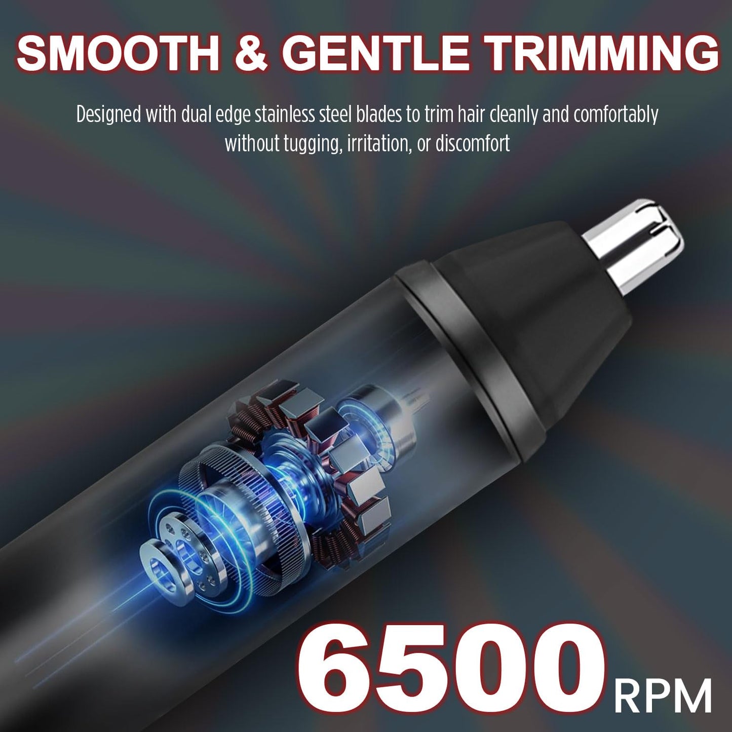 Infinity Choices Nose Hair Trimmer for Men Women - Electric Nose Hair Clipper with Replaceable Stainless Steel Blade, Powerful 6500RPM Motor, Wet/Dry Use, Portable USB Rechargeable Design | Black
