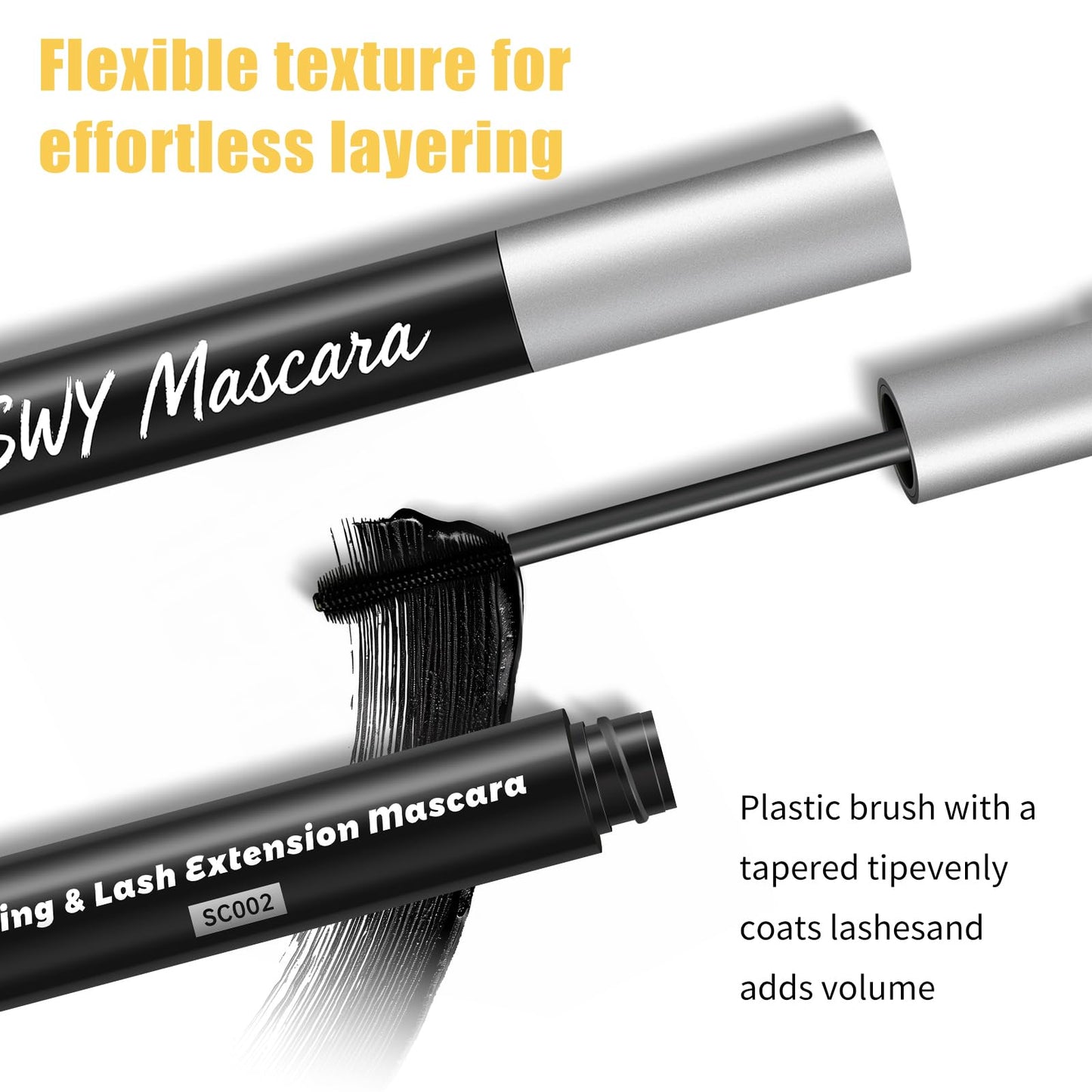 Sky High Telescopic Tubing Mascara - Waterproof & Essence-Infused, Ideal for Women 60 Plus, Lengthening & Volumizing for Fuller, Smudge-Resistant Lashes