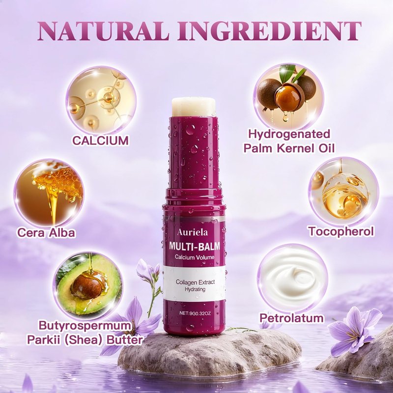 Calcium Multi Balm Stick - Anti-Aging Hydration & Firming Moisturizer | 2 Pack for Face, Eyes, Lips & Neck