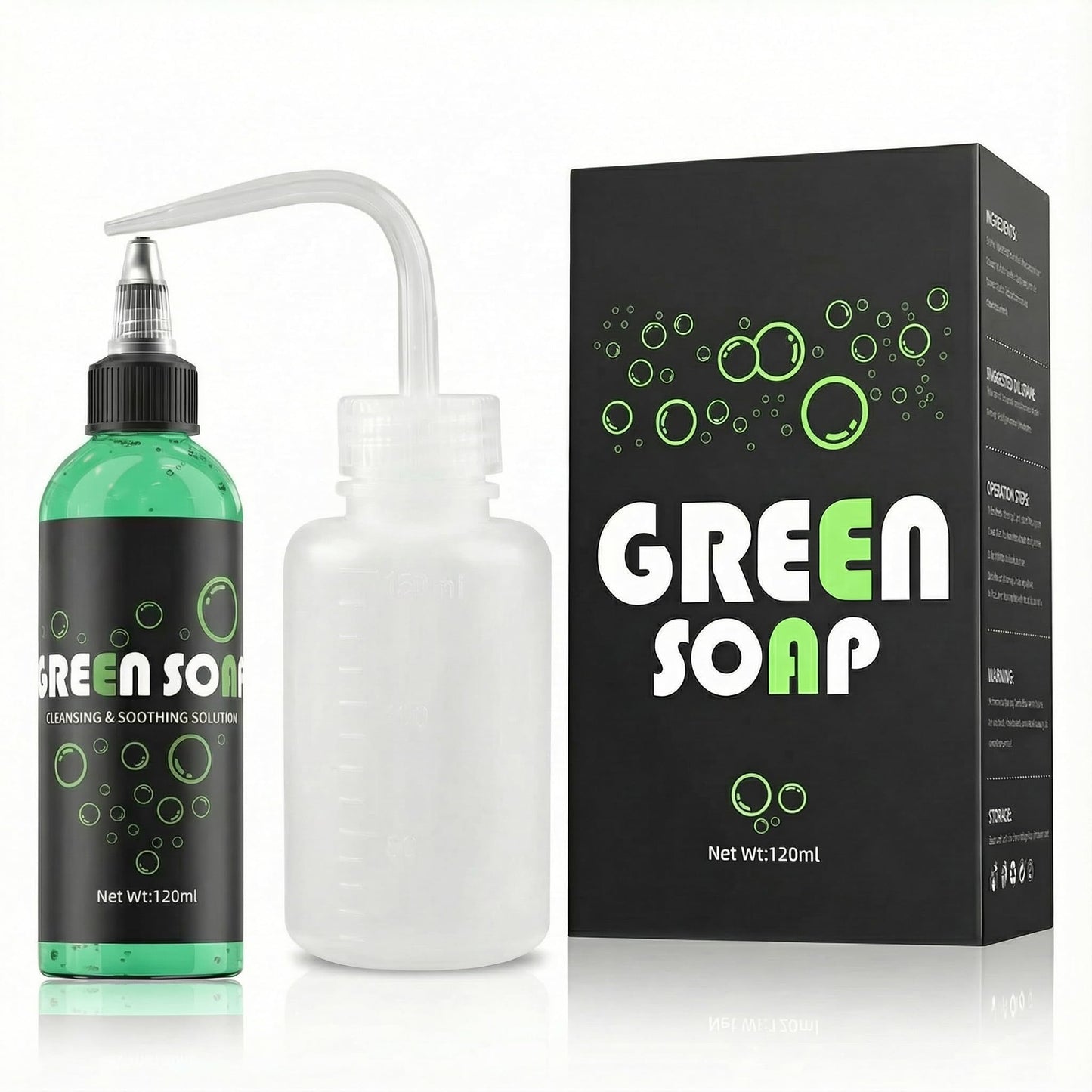 ZUFIO Green Soap for Tattoos - GreenTattoo Soap 4OZ with Foaming Bottle 120ml, Tattoo Supplies for Tattoos Piercings, Clean Skin Equipment