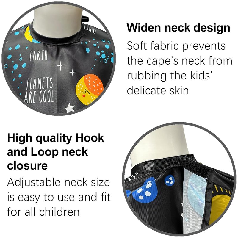 Kids Hair Cutting Cape - Waterproof & Lightweight Salon Cape for Boys and Girls | 39” x 51” Galaxy Pattern