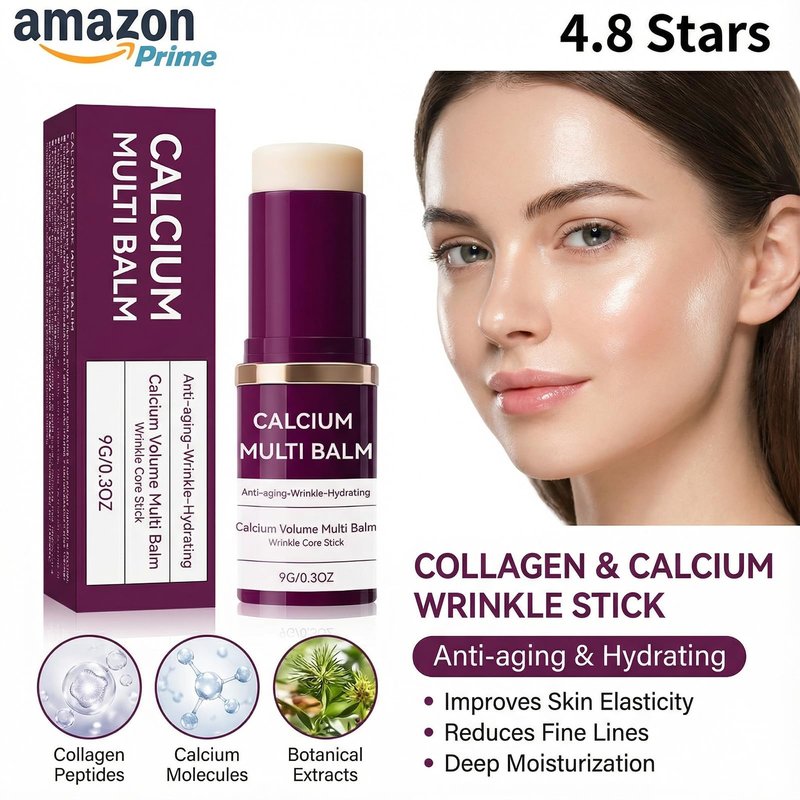 JIAZAWA All-in-One Moisturizing Balm Stick with Calcium & Collagen – Anti-Aging Skin Repair for Face, Eyes, Lips, Neck – Hydrating Portable Skincare, 2-Pack