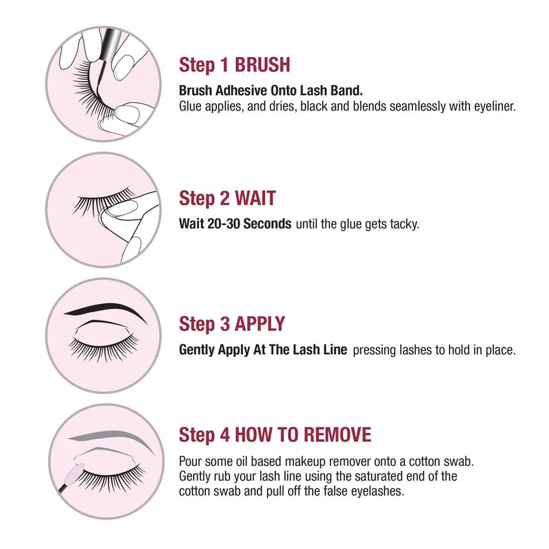 i•ENVY Super Strong Hold Eyelash Adhesive, Waterproof, 48-Hour Long-Lasting Lash Glue, Latex-Free, Hypoallergenic, Quick-Drying with Brush-On Applicator for Strip Lashes (Black, 1 Pack)