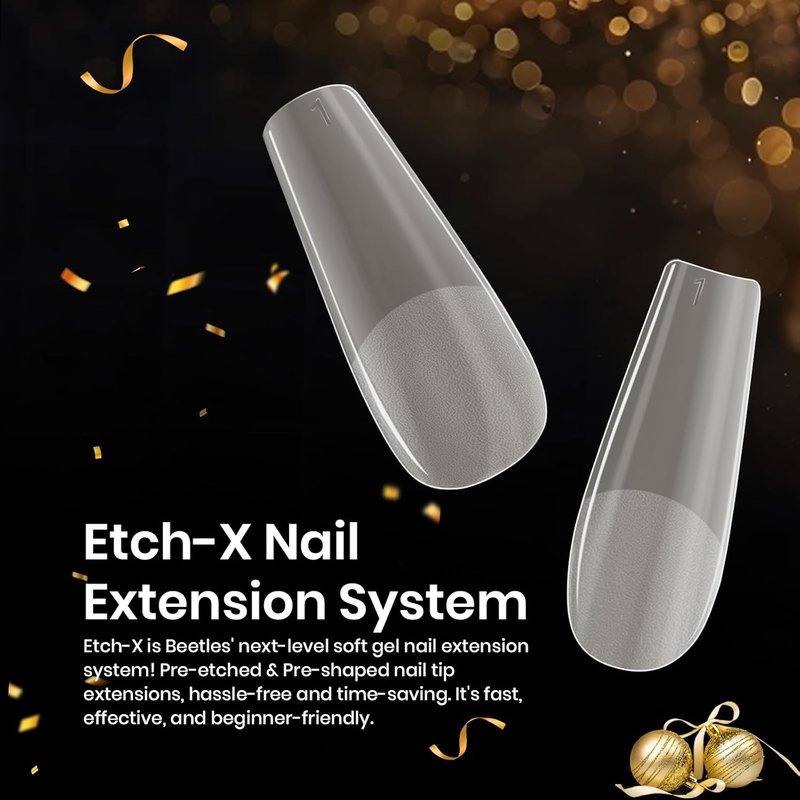 Coffin Gel Nail Tips - Medium Half Matte Press-On Nails | 288 Pcs DIY Acrylic Extensions Kit for Women