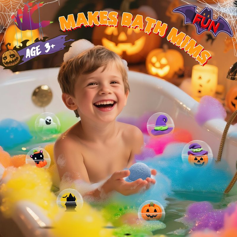 Easter Bath Bombs for Kids, Easter Basket Stuffers for Teens, Set of 6 Organic with Surprise Toys Inside, Gentle Formula Creates Rainbow Bubbles, Perfect Birthday Gifts for Children Girls Boys