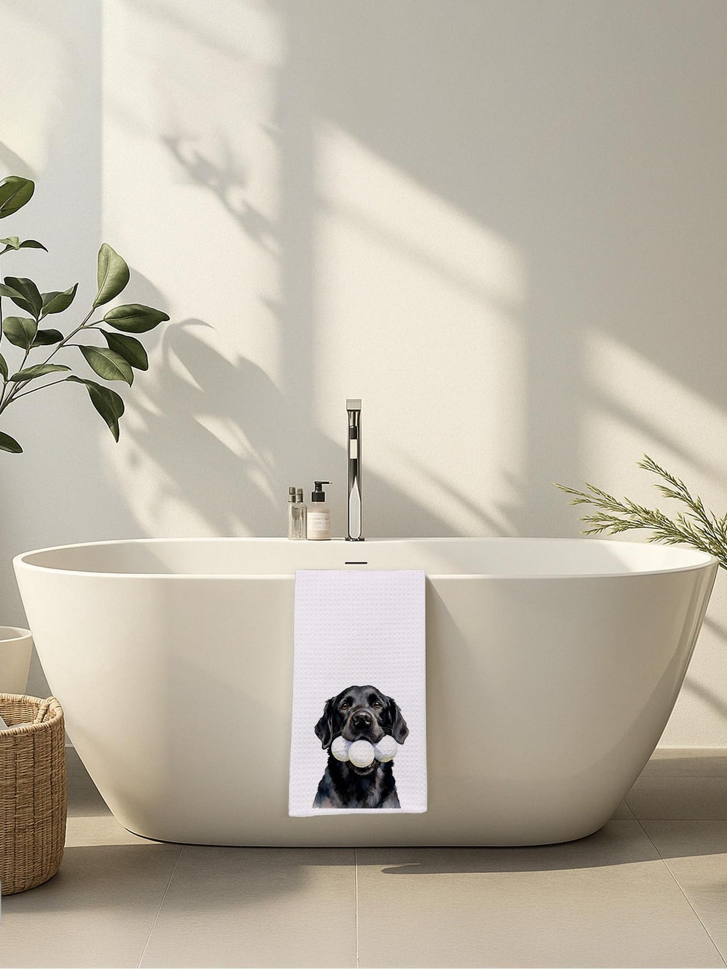 BitKan Funny Golf Black Labrador Retriever Kitchen Towels, Black Lab Gifts Hand Towels for Bathroom Kitchen, Gifts for Golfers Dog Lovers Decorative Dish Tea Towel Dishcloth, 16x24 Inch-626