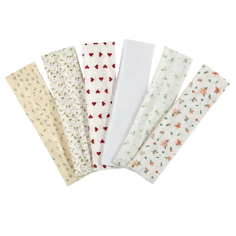 Headbands for Women, Non-Slip Summer-Exclusive Head Bands, Soft Elastic Cotton Wide Hair Bands for Girls, Floral Stripe Heart Thin Hair Accessories for Running, Sports, Workout, Fashion & Daily Wear