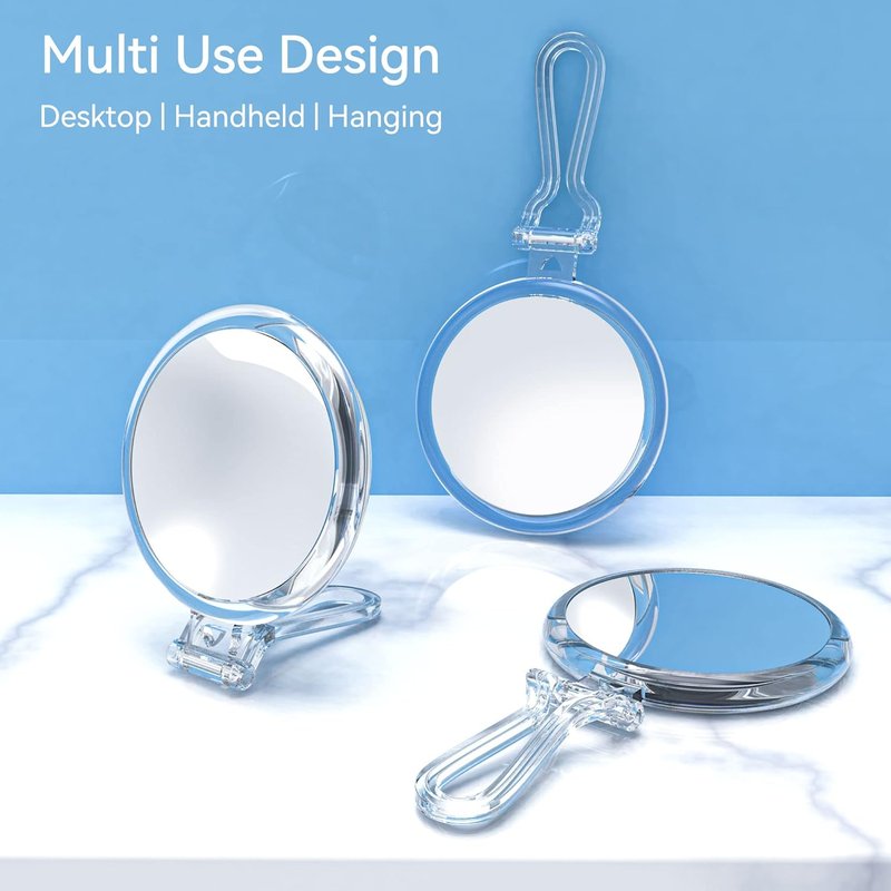 30X Magnifying Travel Mirror - Double-Sided 1X/30X Makeup Hand Mirror | 5 Inches with Handle