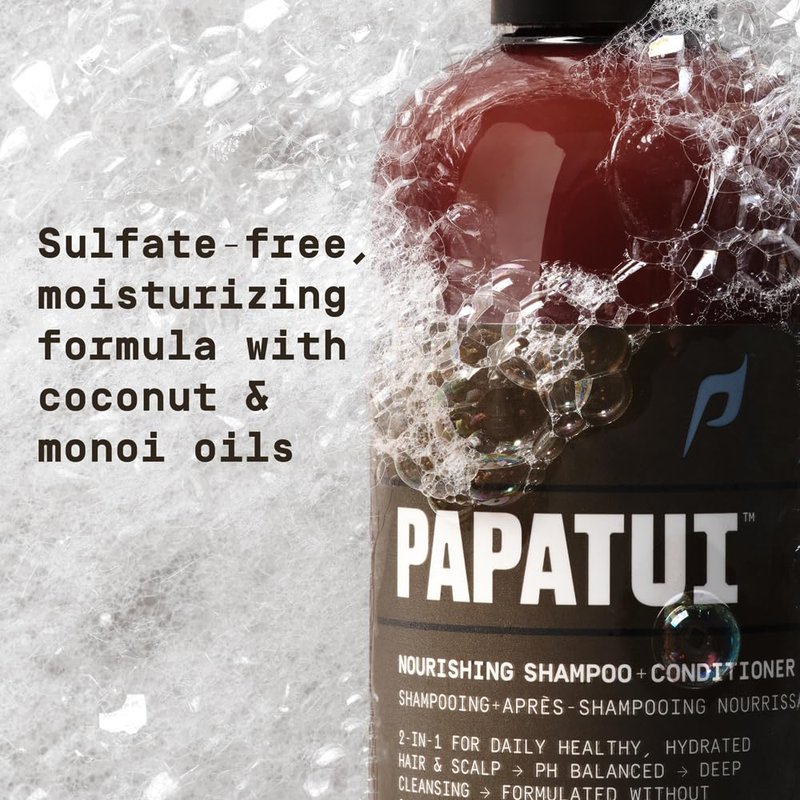PAPATUI by Dwayne Johnson Nourishing Shampoo + Conditioner 2in1 for Men | Clean Hair & Scalp | Sulfate-Free | Lush Coconut | 18 oz (Pack of 3)