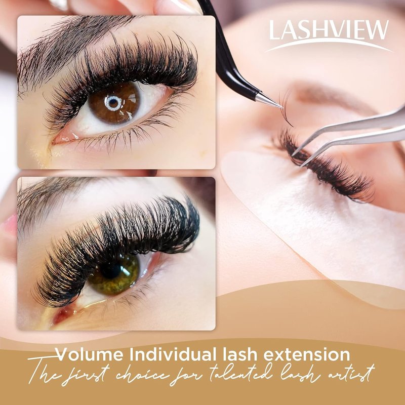 LASHVIEW C Curl 0.07 Thickness Mixed Tray | 8-15mm Volume Faux Eyelash Extensions - Soft Korean Silk for Professionals
