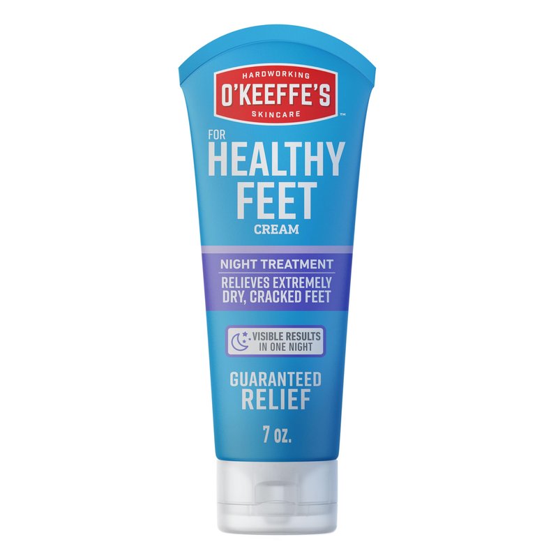O'Keeffe's for Healthy Feet Night Treatment Foot Cream - 7 oz Tube (1 Pack) - Guaranteed Overnight Relief for Extremely Cracked, Dry Feet, Repairing Skincare, Instantly Boosts and Retains Moisture Levels