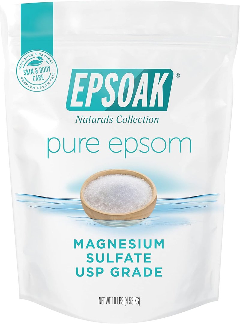 Epsoak Epsom Salt - 10 lb Unscented Magnesium Sulfate USP | Resealable Bag, Made in USA, Cruelty-Free