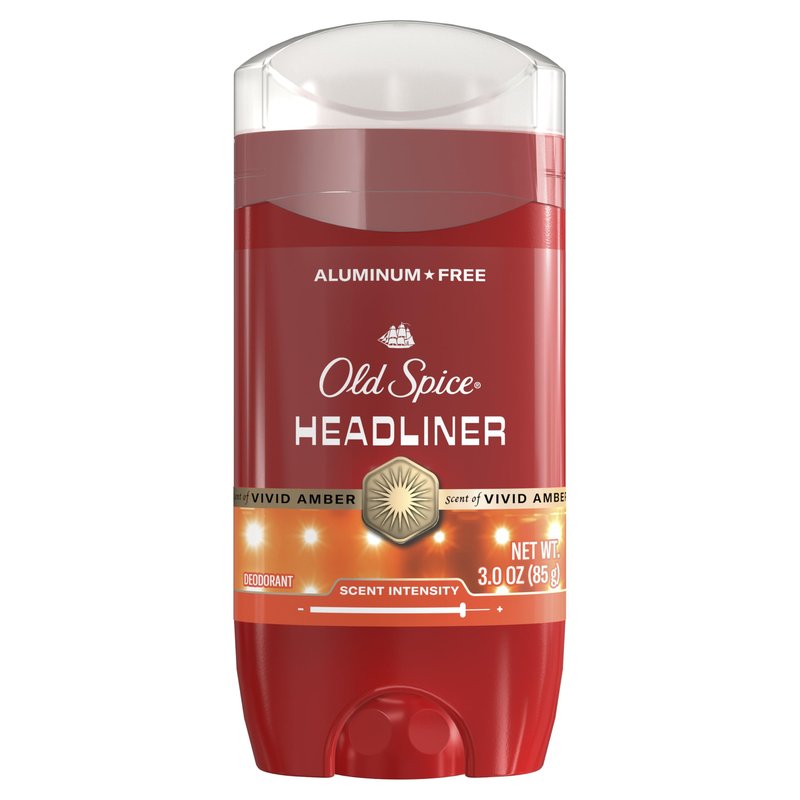 Old Spice Aluminum Free Deodorant for Men, 24/7 Odor Protection, 24/7 Signature Scent & Lasting Freshness, Goes on Clean, Headliner with Black Currant, Leather, & Amber Scent, 3.0 oz