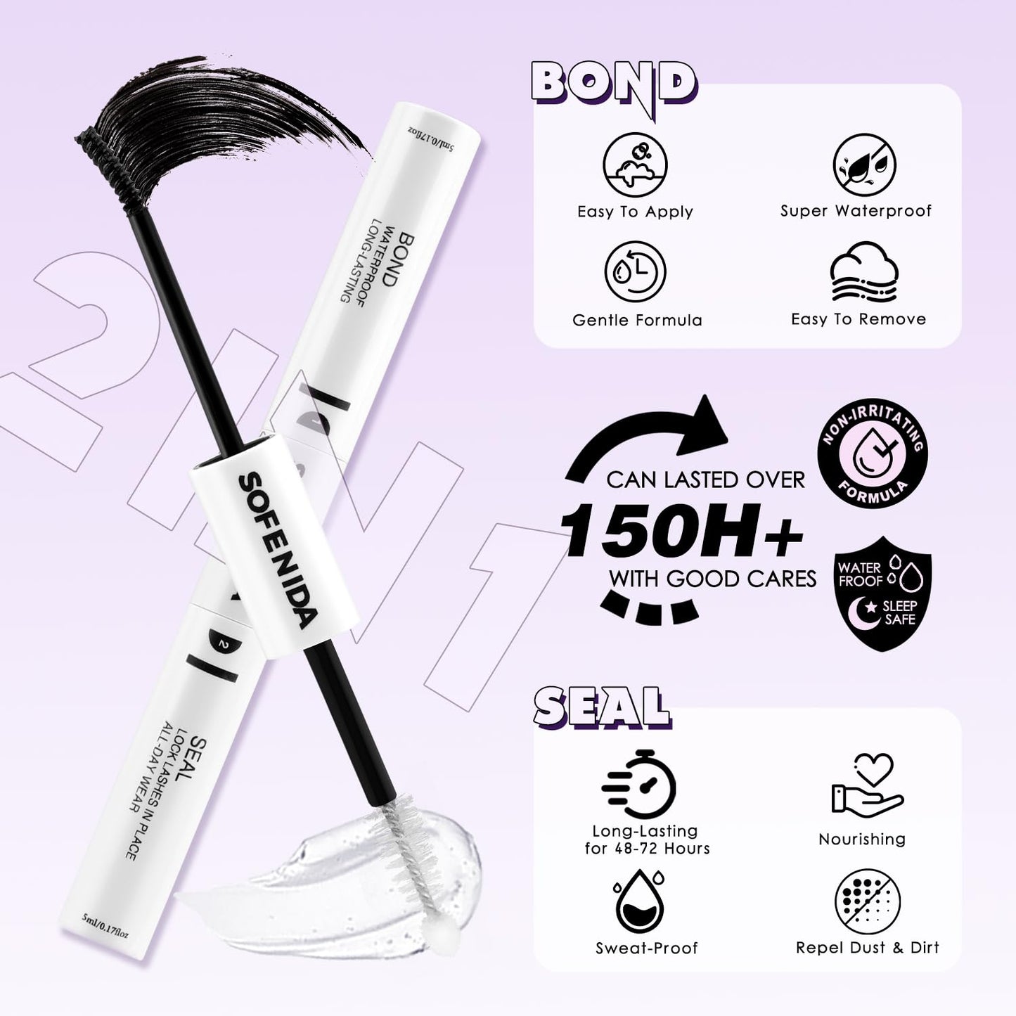 SOFENIDA Lash Clusters Kit Wispy Lash Clusters Cluster Eyelash Extensions 10-18mm Lash Extension Kit Eyelash Cluster Eyelash Extensions Waterproof DIY Individual Lashes Clusters with Soft Thin Band