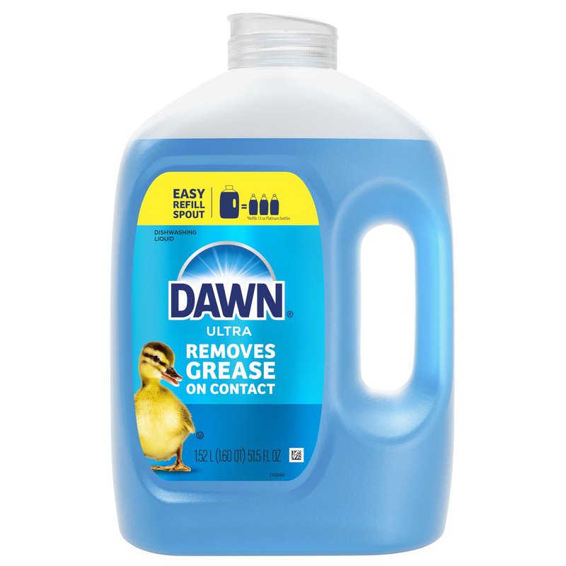 Dawn Ultra Original Dish Soap Refill Jug, Large Size Original Blue Liquid Dishwashing Detergent, Powerful Dawn Dish Soap for Grease, 51.5 oz