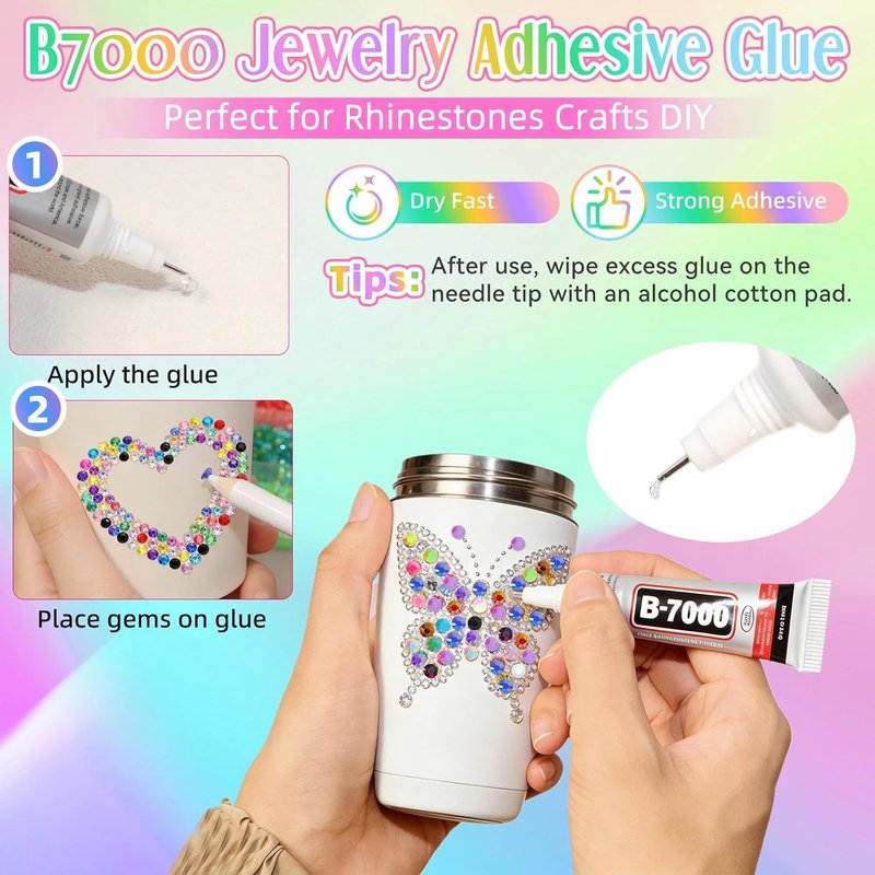 3mm Rhinestones Bedazzling Kit - 18000 Mixed-Color Flatback Gems for Crafts | Includes Tools for Diamond Art, Shoes & Makeup