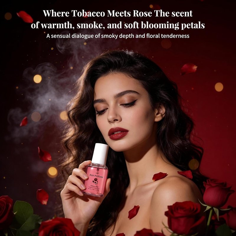 EJW Tobacco Rose Hair Perfume - Alcohol-Free Fragrance Mist with Collagen & Coconut Oil | 1.23 fl oz