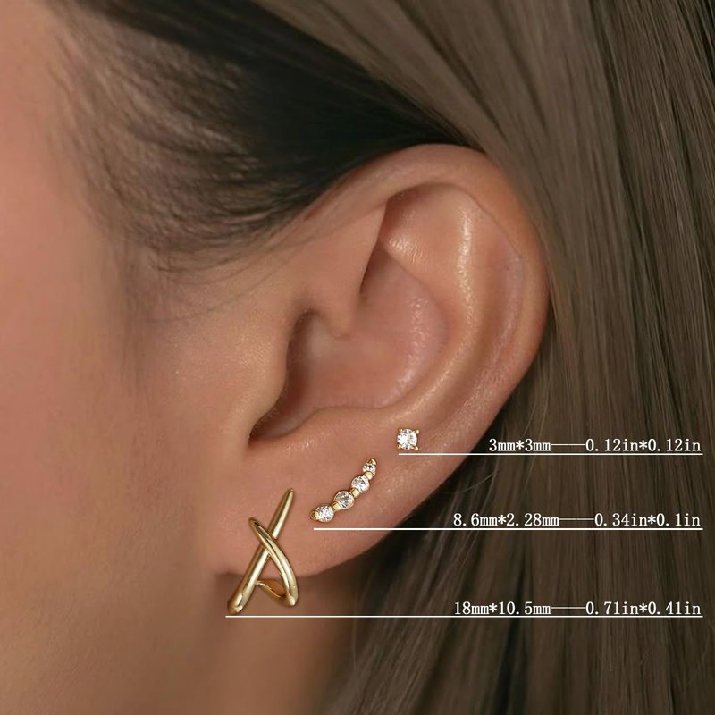 16 Pairs Starfish Gold Hoop Earrings Set for Women,Summer Beach Shell Style Stack Statement Earrings, Hypoallergenic Lightweight Gold Plated Trendy Summer Jewelry Gift