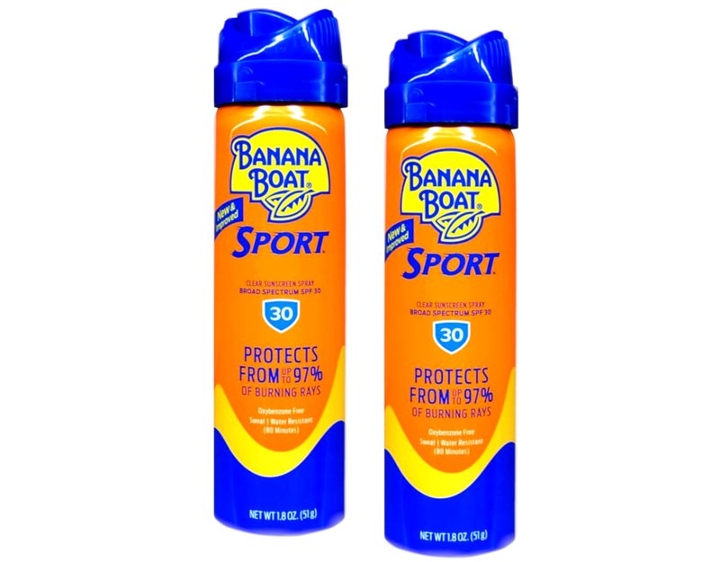 Banana Boat Sun Screen Sport Spray SPF 30 UltraMist Coolzone 1.8 oz (Travel Size), 2 units