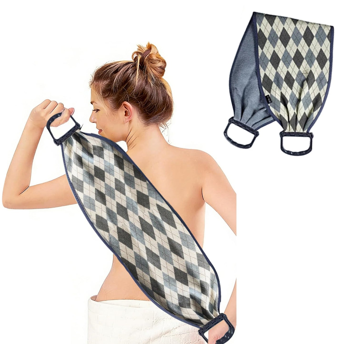 Back Scrubber for Shower for Men Women, 38 Inches Dual-Sided Back Cleaner Exfoliating Body Scrubber with Handles, Back Exfoliator for Deep Clean, Back Washer Bath Scrubber for Body