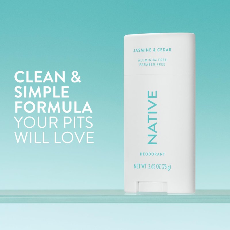 Native Deodorant Contains Naturally Derived Ingredients, 72 Hour Odor Control, Deodorant for Women and Men, Aluminum Free, Jasmine & Cedar 2.65oz