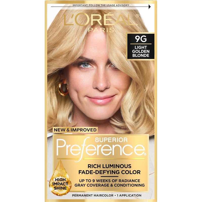 L’Oreal Paris Superior Preference - 9G Light Golden Blonde Hair Color | Pack of 2